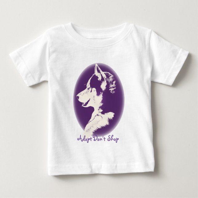 T-shirt Pour Bébé Robe Husky Toddler Robe de bébé Husky Puppy (Devant)