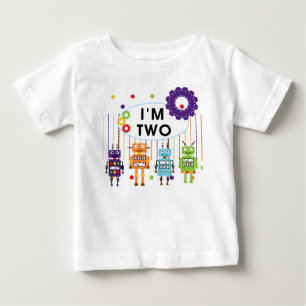 T-shirt Pour Bébé Robot 2e chemises et cadeaux d'anniversaire