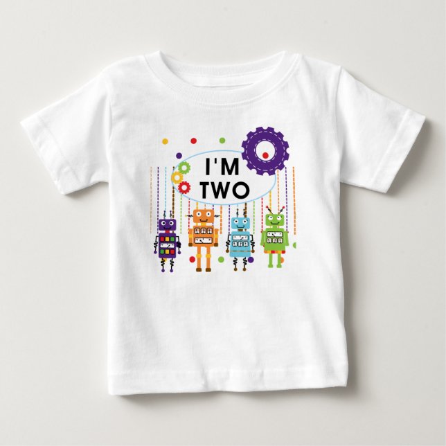 T-shirt Pour Bébé Robot 2e chemises et cadeaux d'anniversaire (Devant)