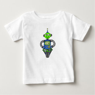 T-shirt Pour Bébé Robot Arnie, bleu et vert