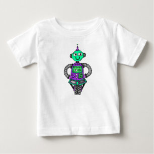 T-shirt Pour Bébé Robot Arnie, violet et vert