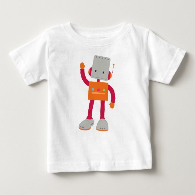 T-shirt Pour Bébé Robot mignon, Robot idiot, Robot drôle, Robot (Devant)