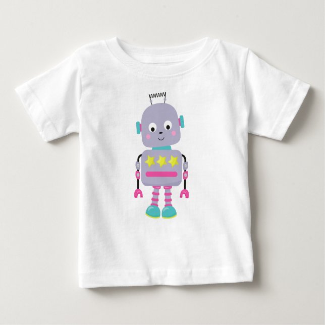 T-shirt Pour Bébé Robot mignon, Robot idiot, Robot drôle, Robot pour (Devant)