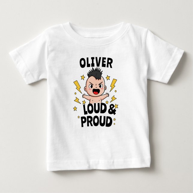 T-shirt Pour Bébé Rocher de punk Loud et Fière (Devant)