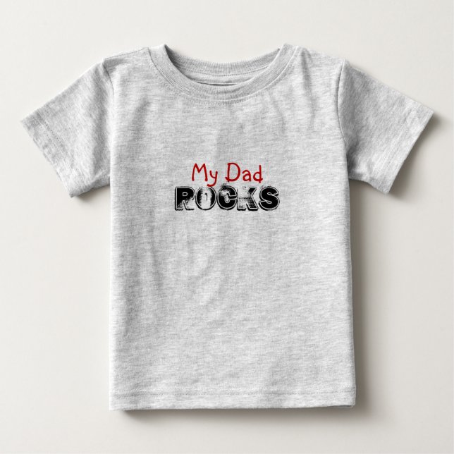 T-shirt Pour Bébé ROCHES, mon papa (Devant)