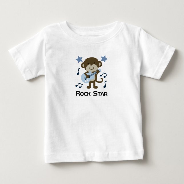 T-SHIRT POUR BÉBÉ ROCK STAR MONKEY (Devant)