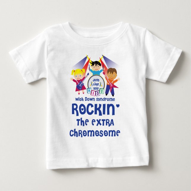 T-shirt Pour Bébé ROCKIN' Le Chromosome supplémentaire (Manches long (Devant)
