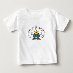 T-shirt Pour Bébé Roi à Bowling avec épingle de Bowling