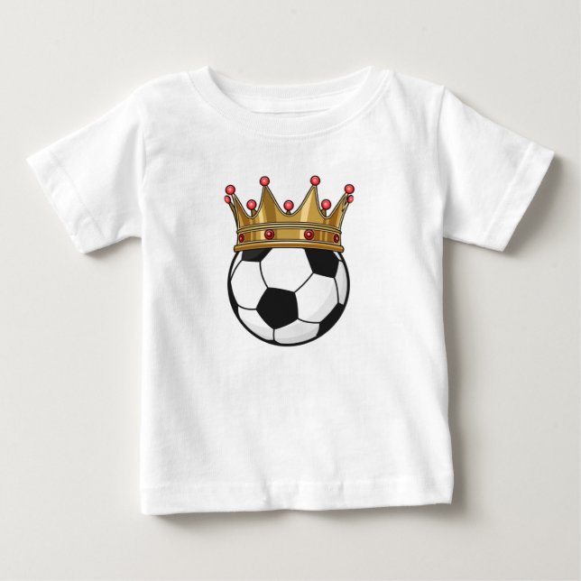 T-shirt Pour Bébé Roi Couronne de Football (Devant)