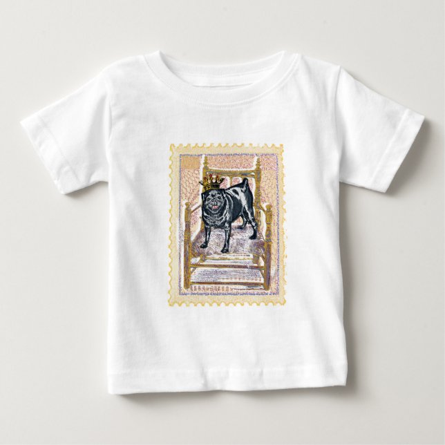 T-shirt Pour Bébé Roi de carlin (Devant)