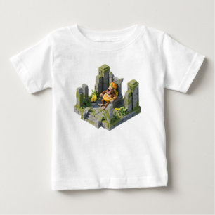 T-shirt Pour Bébé Roi singe isométrique 3D bâillant sur une pierre a