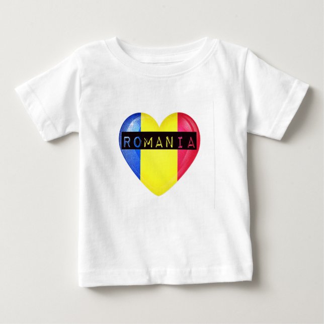 T-shirt Pour Bébé Romania Heart (Devant)