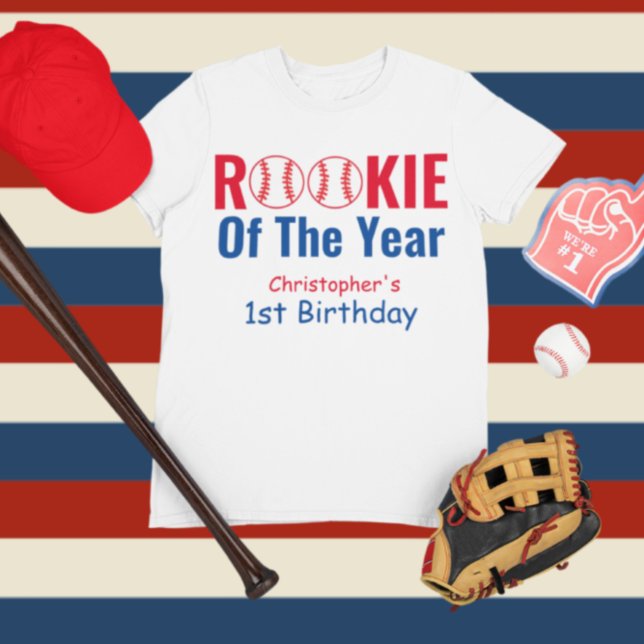 T-shirt Pour Bébé Rookie Baseball 1er anniversaire (Créateur téléchargé)