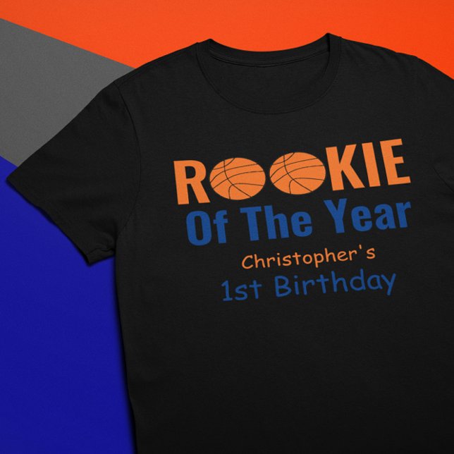 T-shirt Pour Bébé Rookie Basketball 1er anniversaire (Créateur téléchargé)