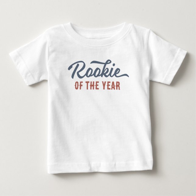 T-shirt Pour Bébé Rookie de l'année Baseball fête d'anniversaire (Devant)