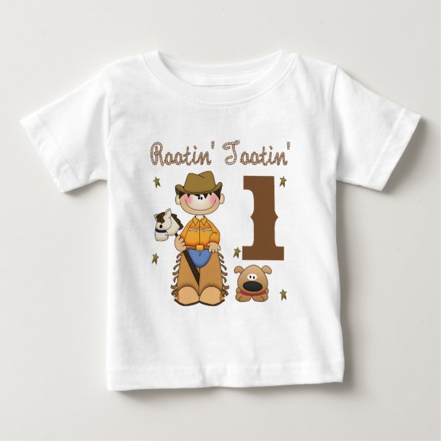 T-shirt Pour Bébé Rootin Tootin Cowboy 1 (Devant)