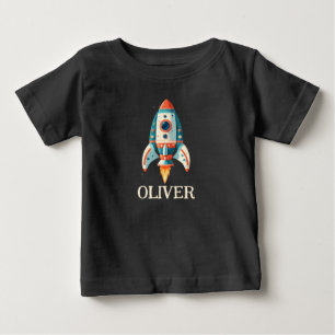 T-shirt Pour Bébé Roquette cartonnante personnalisée