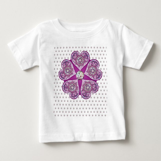 T-shirt Pour Bébé Rosace bleu ou rouge pour bébé&enfant (Devant)