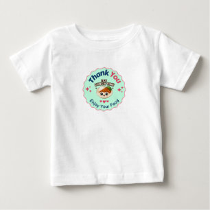 T-shirt Pour Bébé Rose Bleu Cute Illustrative Nourriture Affaires Me