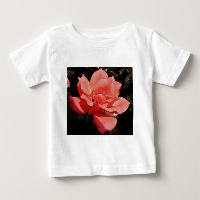 T-shirt Pour Bébé rose de pêche et détritus (Devant)