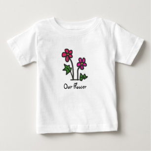 T-shirt Pour Bébé Rose doux de fleur avec le texte