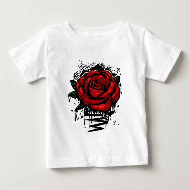 T-shirt Pour Bébé Rose Endurcie (Devant)