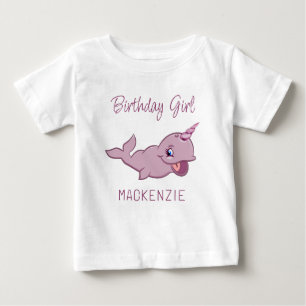 T-shirt Pour Bébé Rose étroit   Girly Kawaii Chibi animal de dessin
