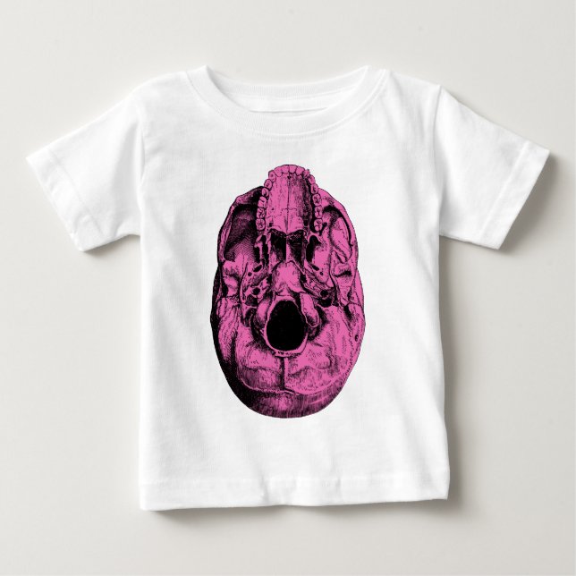T-shirt Pour Bébé Rose humain anatomique de base de crâne (Devant)