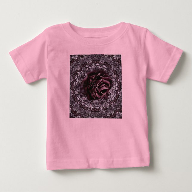 T-shirt Pour Bébé Rose Mandala (Devant)