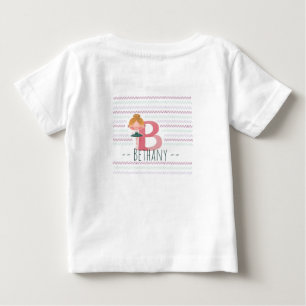 T-shirt Pour Bébé Rose Pâle « B » Monogramme Ballerine