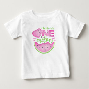 T-shirt Pour Bébé Rose Un Dans Un Melon Premier Anniversaire