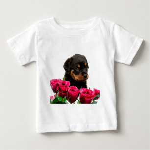 T-shirt Pour Bébé Rose Valentin Rottweiler Puppy