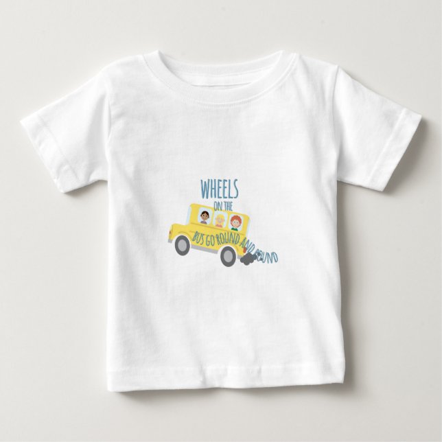 T-shirt Pour Bébé Roues sur l'autobus (Devant)