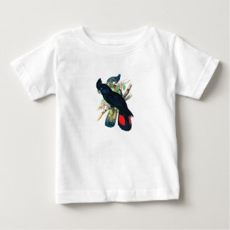 T-shirt Pour Bébé Rouge coupé la queue, Cockatoos. noirs (de