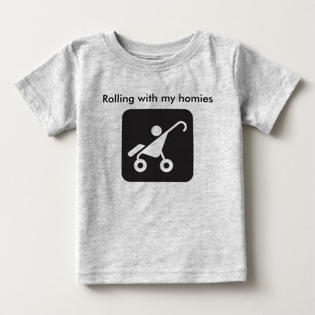 T-shirt Pour Bébé Rouler avec ma chemise d'amis (Devant)