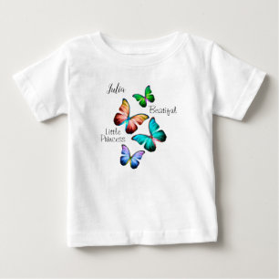T-shirt Pour Bébé royaume coloré de papillons arc-en-ciel bleu Morph