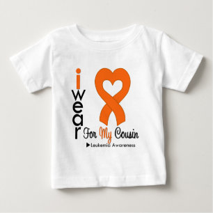 T-shirt Pour Bébé Ruban orange de coeur d'usage de la leucémie I