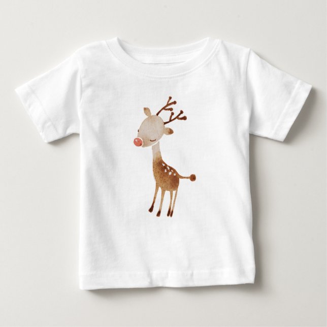 T-shirt Pour Bébé Rudolf (Rudolph) le renne (Devant)