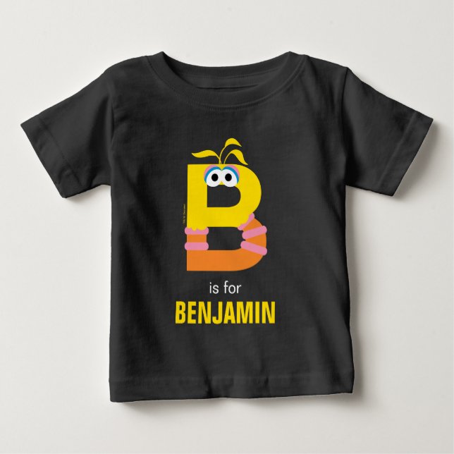 T-shirt Pour Bébé Rue Sésame | B est pour Big Bird (Devant)