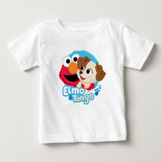 T-shirt Pour Bébé Rue Sésame | Badge Elmo & Tango (Devant)