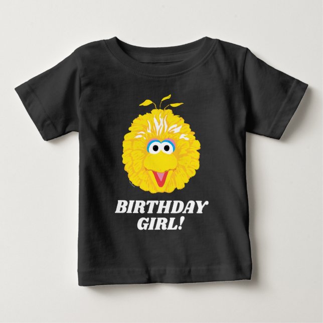 T-shirt Pour Bébé Rue Sésame | Big Bird Birthday Girl (Devant)