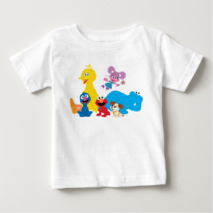 T-shirt Pour Bébé Rue Sésame   Coloré Sesame Street Pals