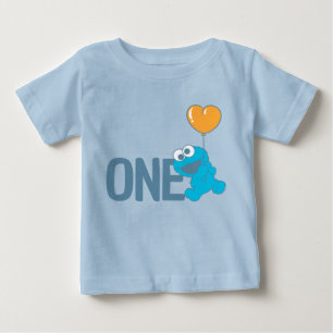 T-shirt Pour Bébé Rue Sésame   Cookie Monster 1er anniversaire