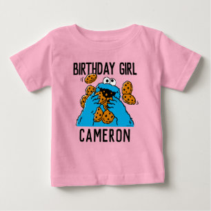 T-shirt Pour Bébé Rue Sésame   Cookie Monster 1er anniversaire