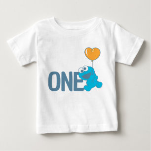 T-shirt Pour Bébé Rue Sésame   Cookie Monster 1er anniversaire