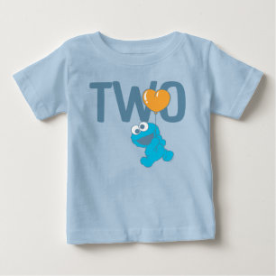 T-shirt Pour Bébé Rue Sésame   Cookie Monster 2e anniversaire