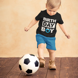 T-shirt Pour Bébé Rue Sésame   Cookie Monster - Birthday Boy