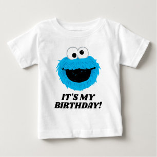 T-shirt Pour Bébé Rue Sésame   Cookie Monster - C'est mon anniversai