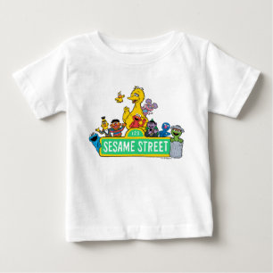 T-shirt Pour Bébé Rue Sésame   Couleur complète avec Pals