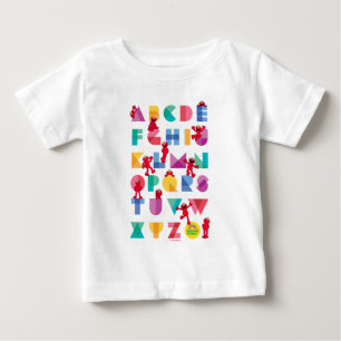 T-shirt Pour Bébé Rue Sésame Elmo Alphabet